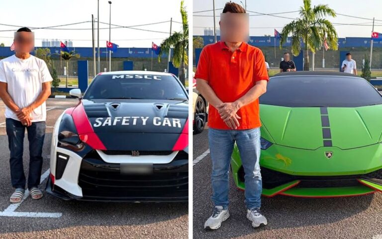 johor-police-arrest-two-drivers-who-allegedly-blocked-traffic-as-unauthorised-marshals-for-supercar-convoy-featured